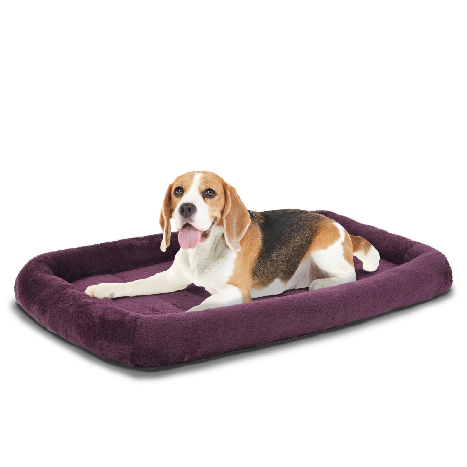 Patas Lague Bolster Dog Bed for Medium Dogs 36x24 Soft Foam Dog Sofa Pet Bed Machine Washable Dog Cat Crate Bed Mat for Medium Pet Breeds Taupe