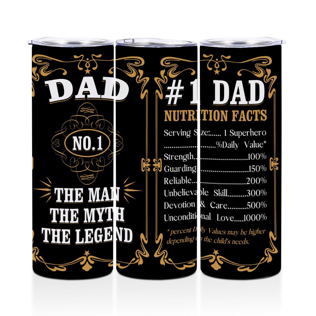Gifts for Dad Funny Stainless Steel Straight 20 Oz Tumbler Dad Gifts Cool Dad Birthday Gifts Water Bottle Dad Gift Birthday Gifts for Dad Father Father Day Skinny Coffee Mug Insulated Cup