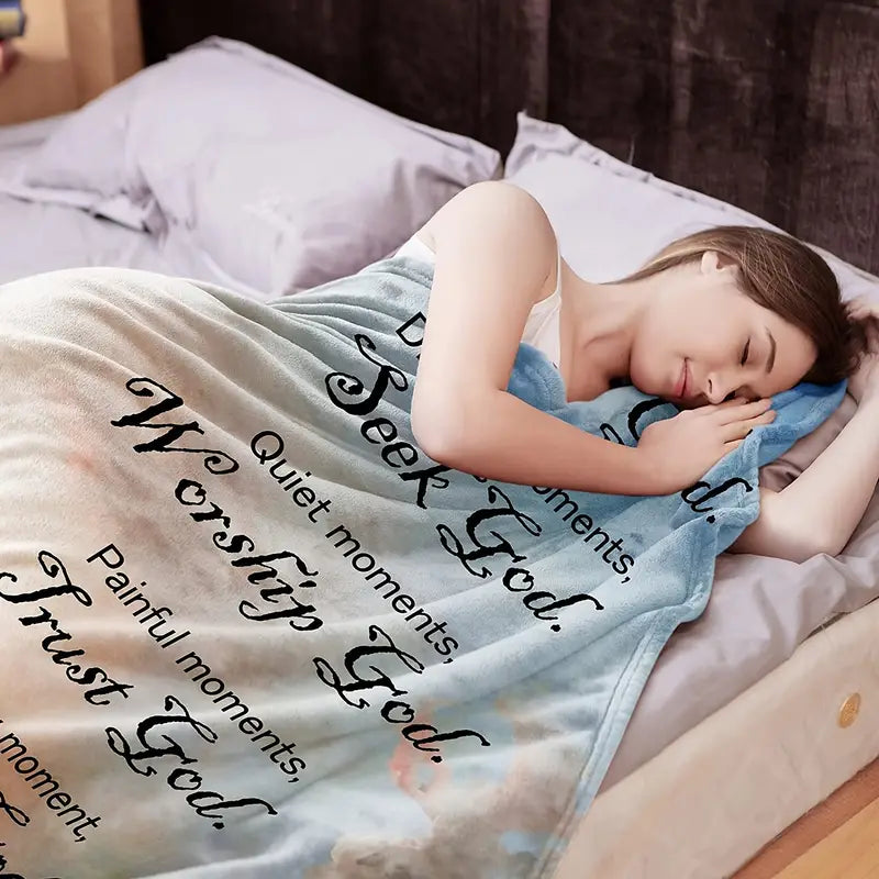 Christian Bible Verse Blanket for Women - Soft Plush Throw