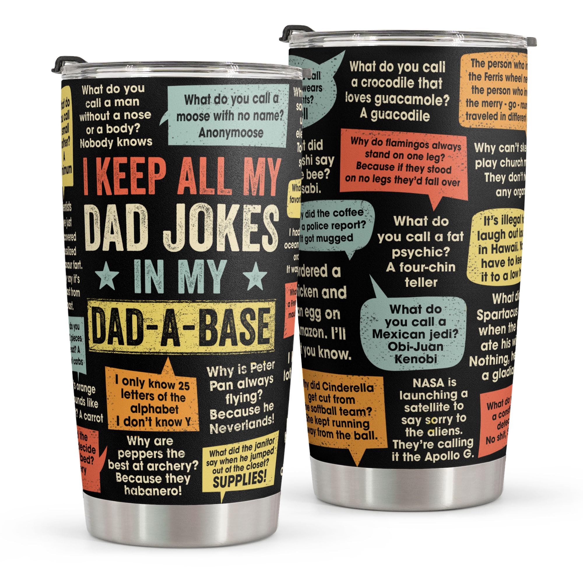 Dzeetee Funny Gift For Dad - Stainless Steel Tumbler 20oz - Dad Joke Gift - Best Dad Gift From Daughter Son Wife for Birthday Fathers Day - Christmas Gift For Men Dad Stepdad Bonus Dad Uncle