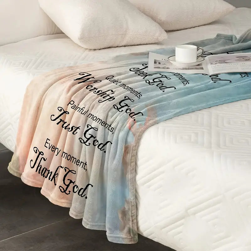 Christian Bible Verse Blanket for Women - Soft Plush Throw