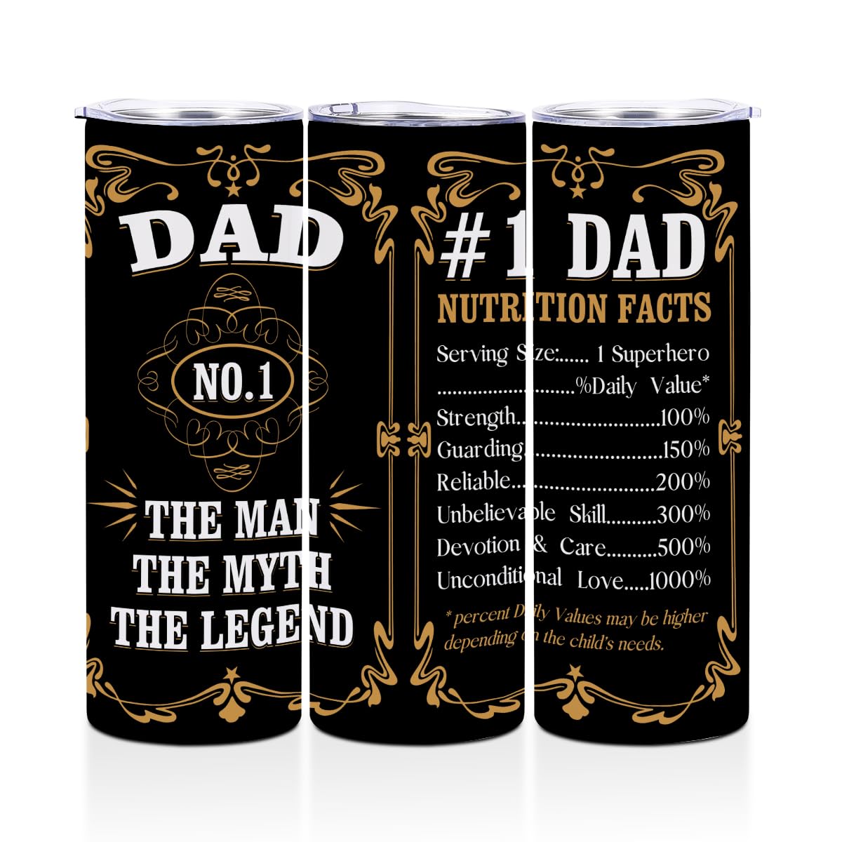 Gifts for Dad Funny Stainless Steel Straight 20 Oz Tumbler Dad Gifts Cool Dad Birthday Gifts Water Bottle Dad Gift Birthday Gifts for Dad Father Father Day Skinny Coffee Mug Insulated Cup