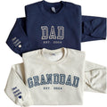 WEAR PHYSIQUE Custom Embroidered Dad Granddad Sweatshirt Custom Grandpa Crewneck First Fathers Day Hoodie Daddy EST Shirt New Grandparent Dad Sweater