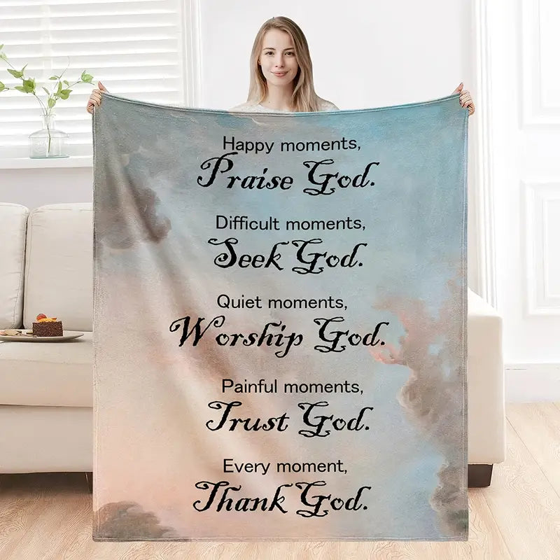 Christian Bible Verse Blanket for Women - Soft Plush Throw
