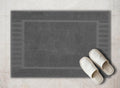 Luxury Bath Mat Floor Towel Set Grey White 22 x34 in 2 Pack Absorbent Cotton