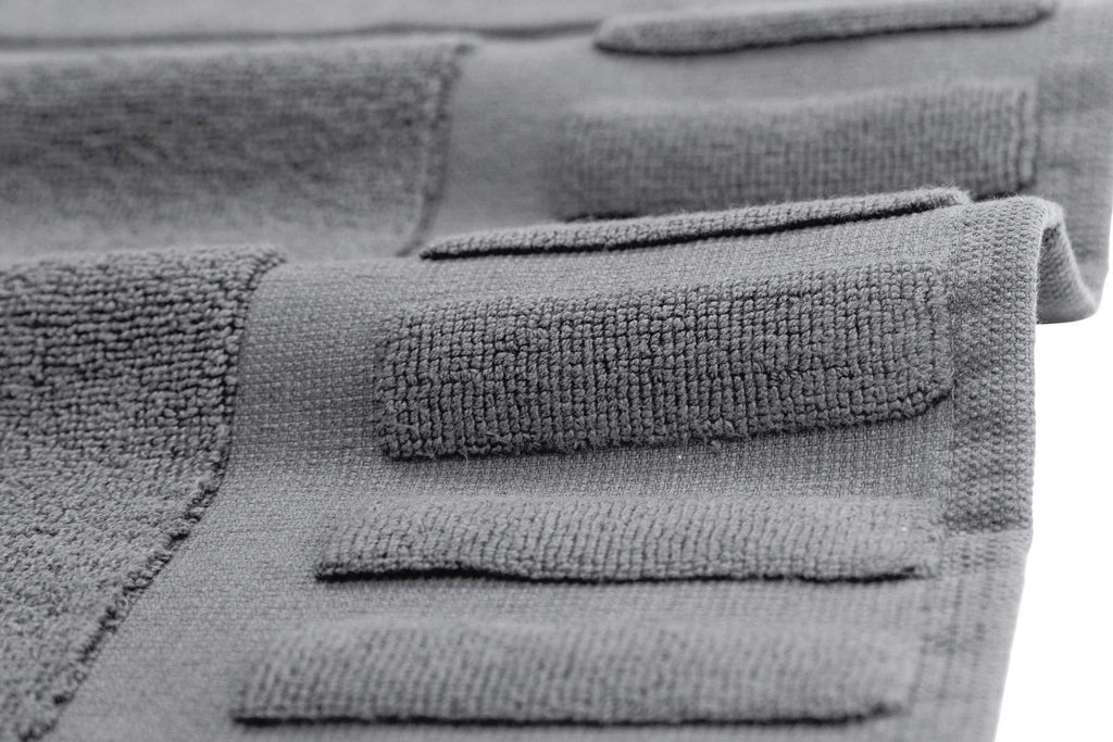 Luxury Bath Mat Floor Towel Set Grey White 22 x34 in 2 Pack Absorbent Cotton
