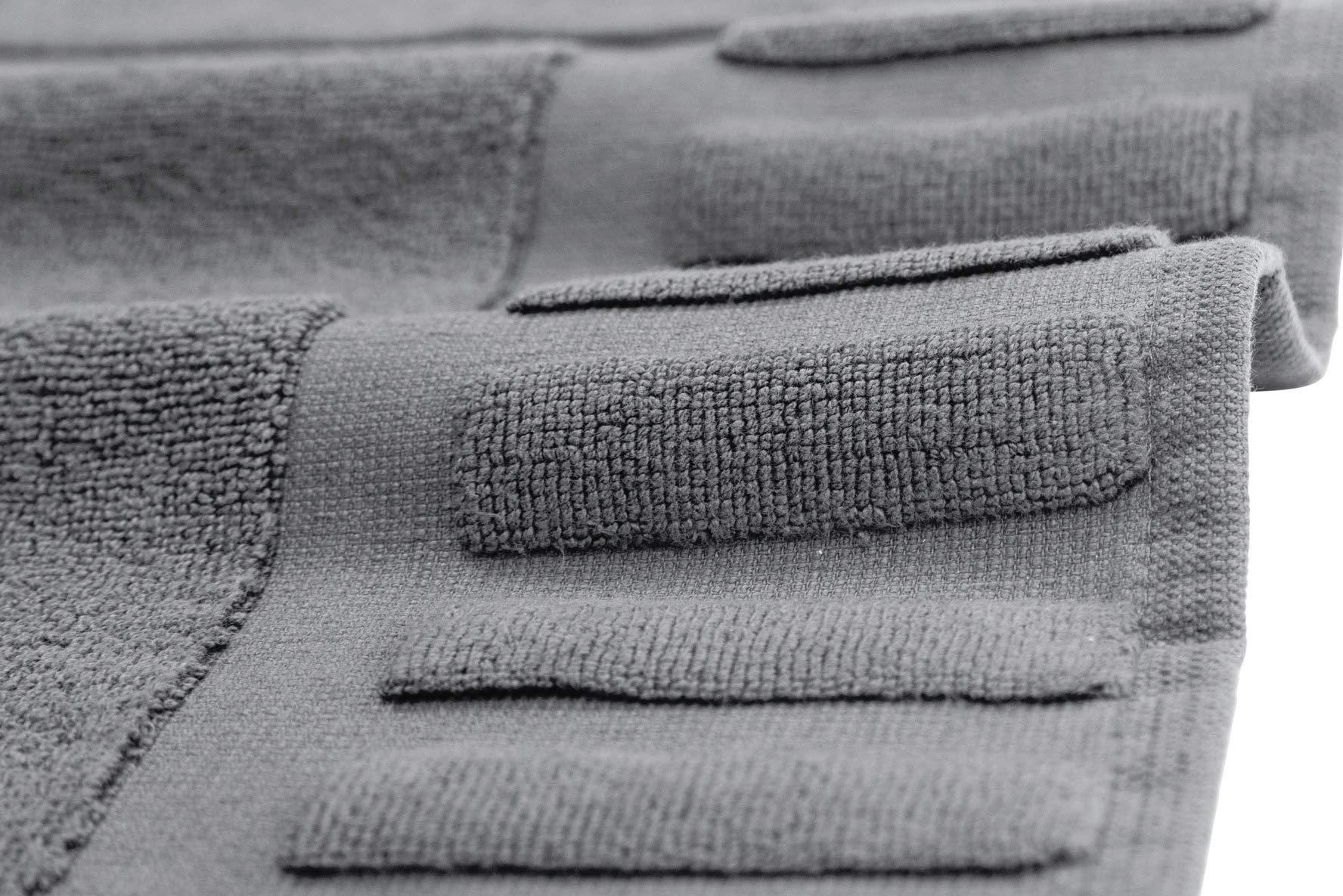 Luxury Bath Mat Floor Towel Set Grey White 22 x34 in 2 Pack Absorbent Cotton