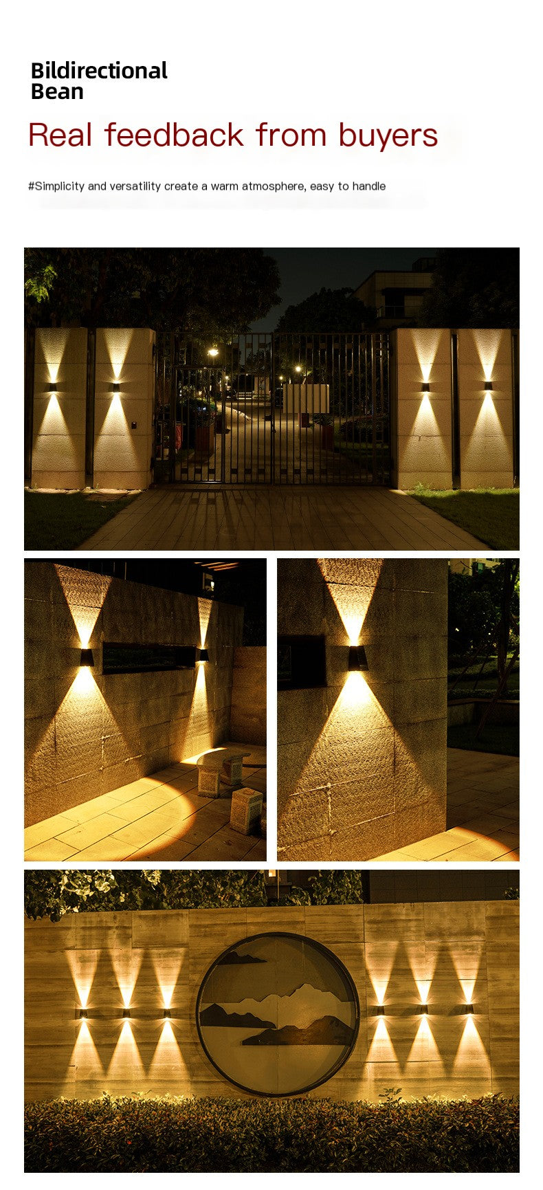 Solar Outdoor Wall Light - Modern Waterproof Landscape Lamp